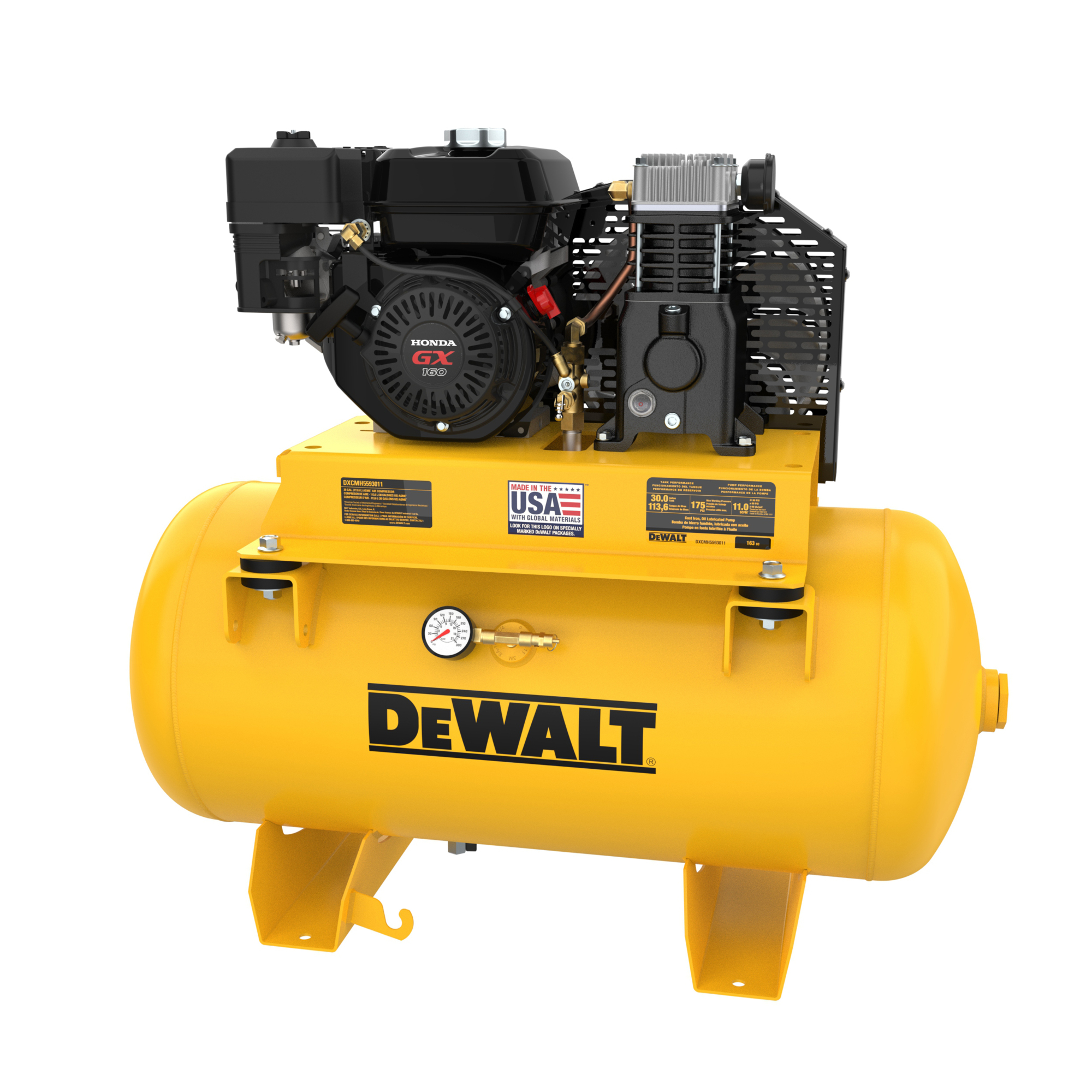 DeWalt Honda-Powered Truck Mount Air Compressor - 30 Gal., 163cc, 2-Stage, Model# DXCMH5593011